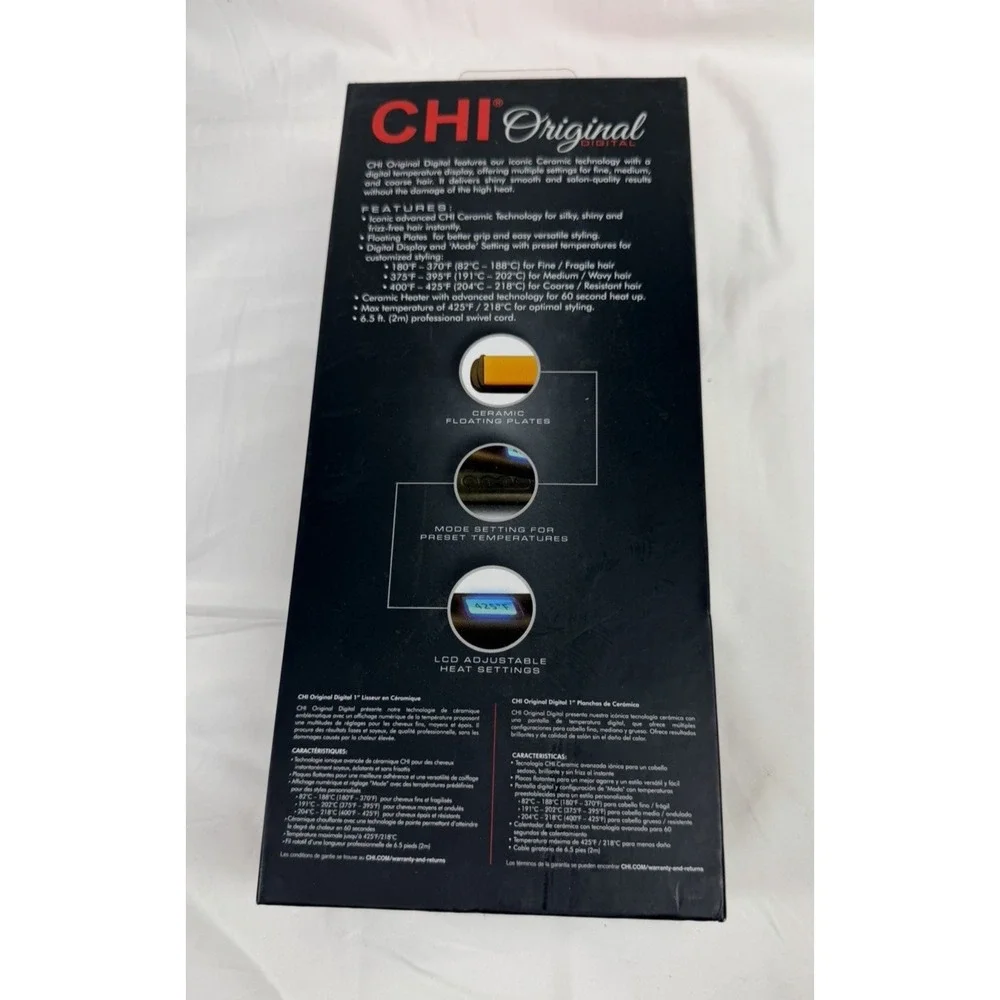 CHI Original Digital 1 Ceramic Hair Straightener Midnight Matte CA2354 1in